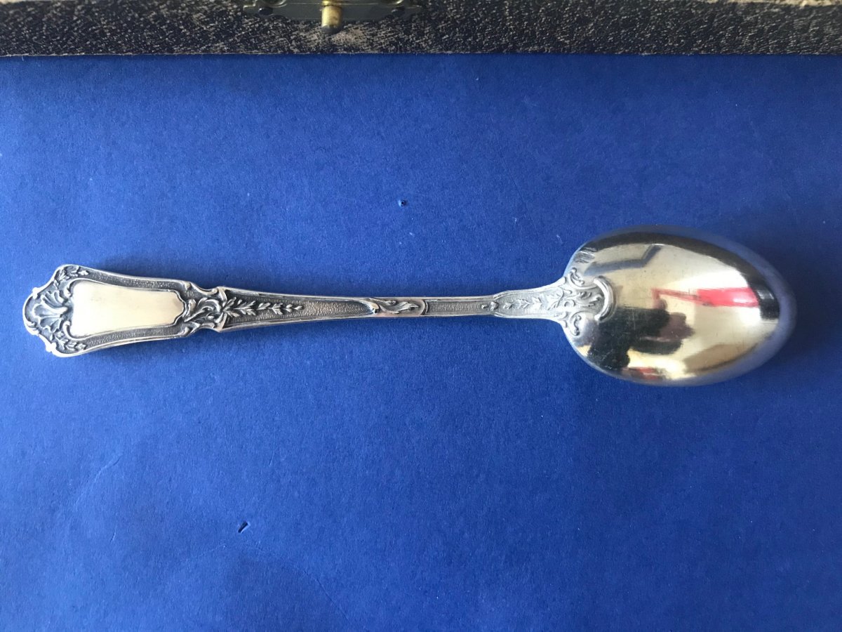 Box Of 12 Silver Mocha Spoons-photo-4