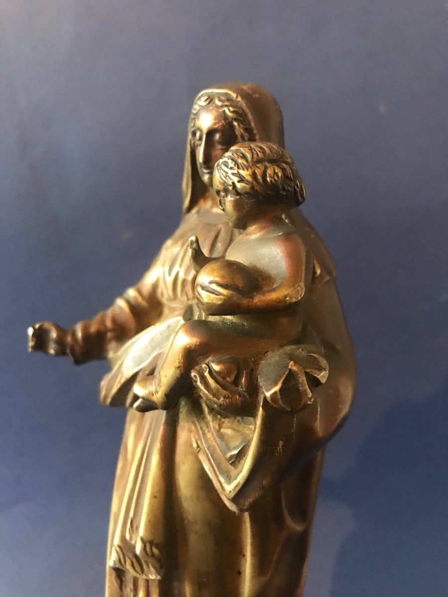 Virgin And Child In Bronze-photo-3