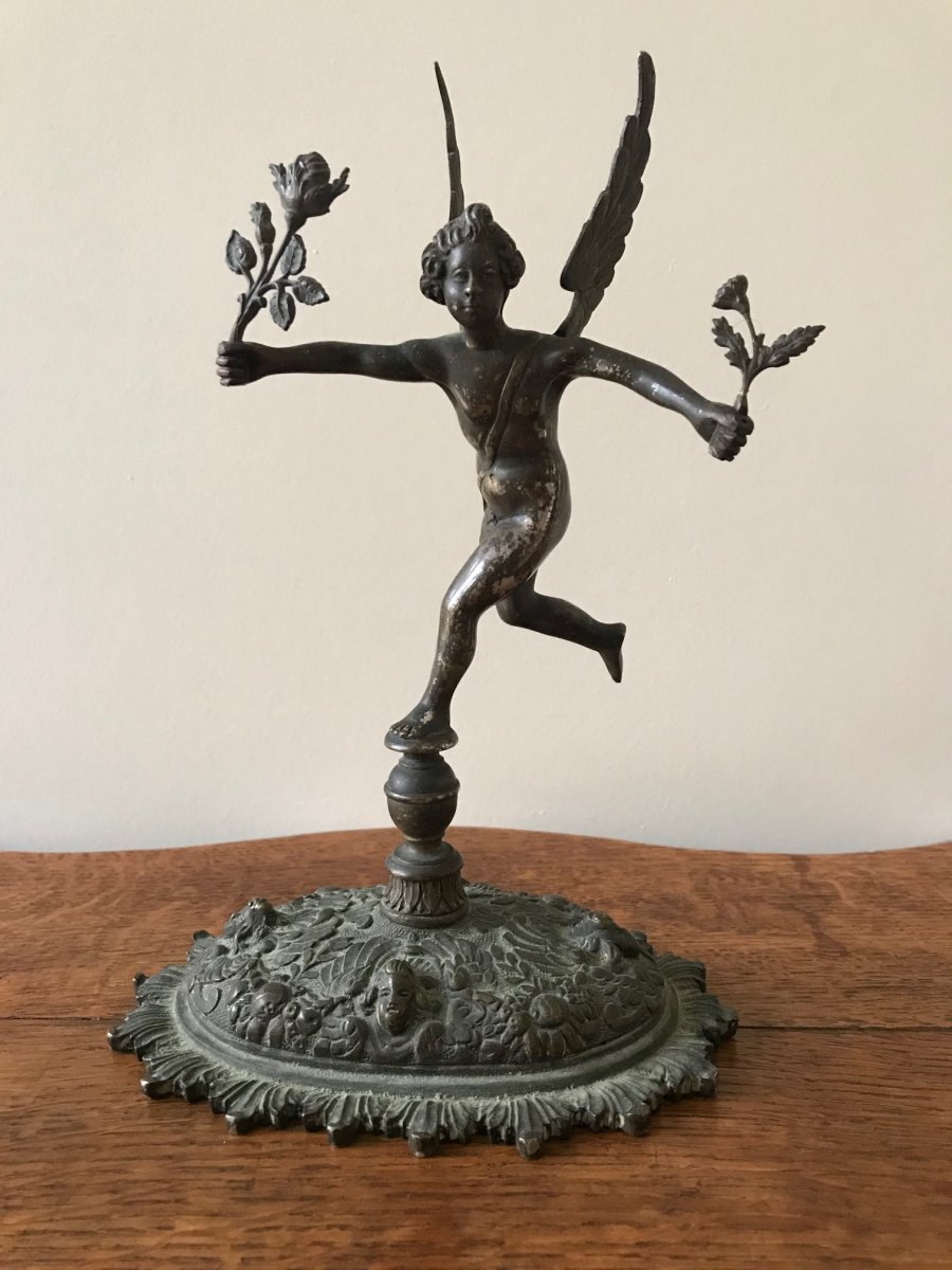 Le Messager - Statuette En Bronze Argenté