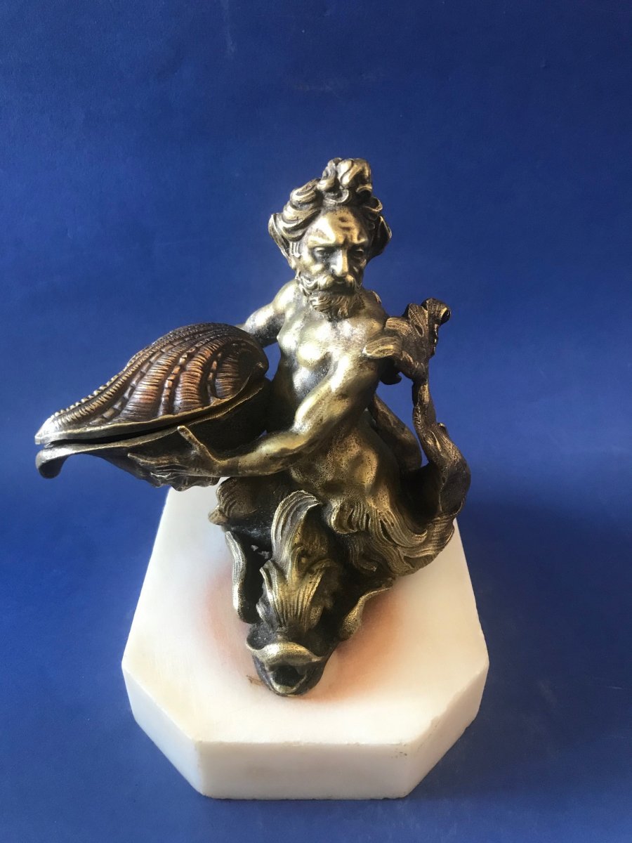 Neptune - Encrier En Bronze-photo-1