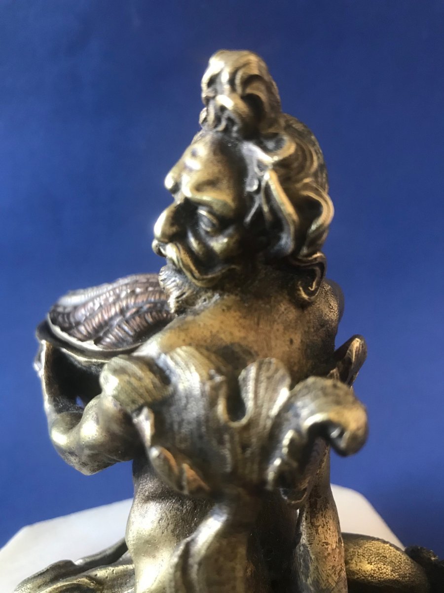 Neptune - Encrier En Bronze-photo-2