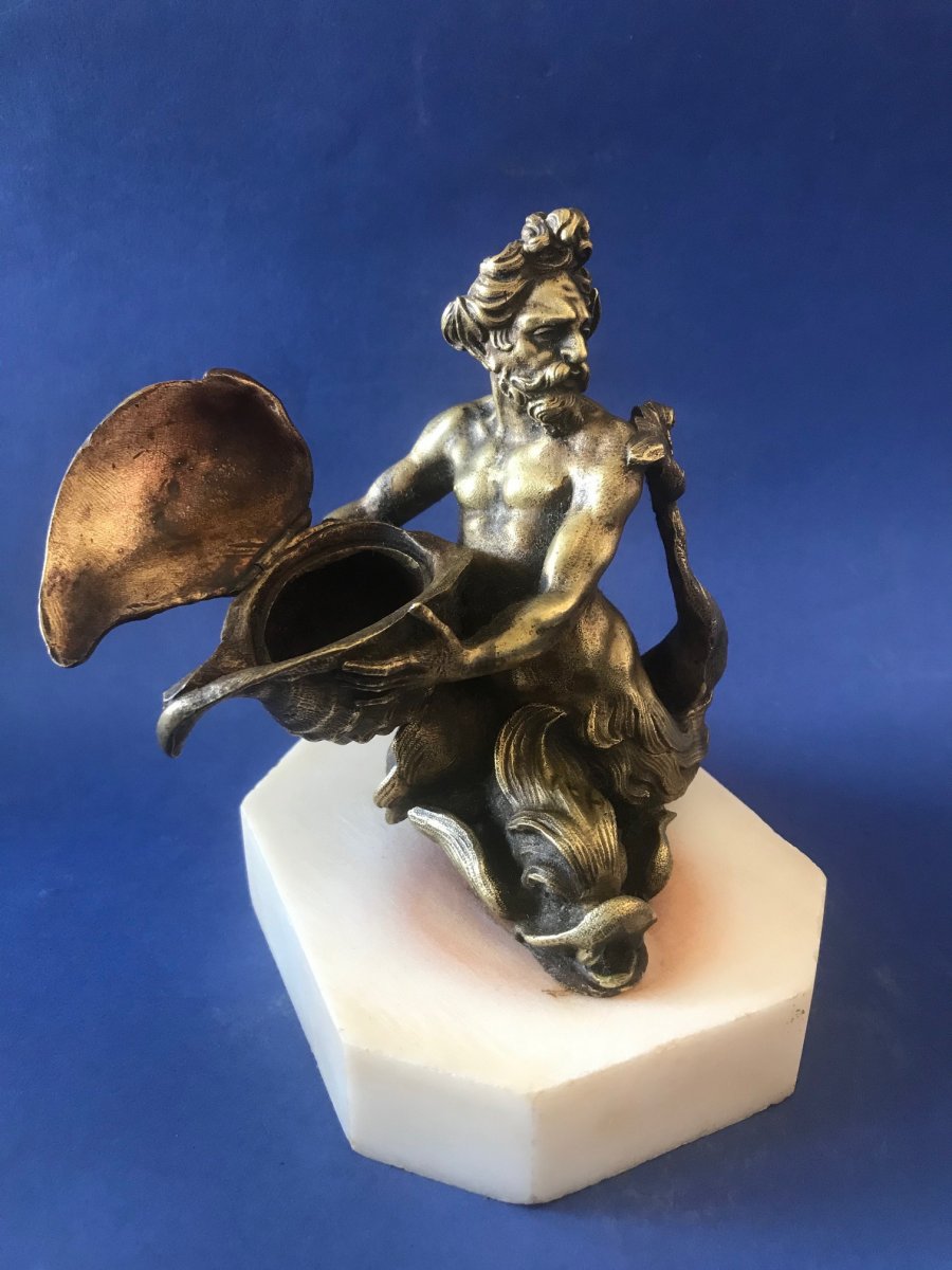 Neptune - Bronze Inkwell