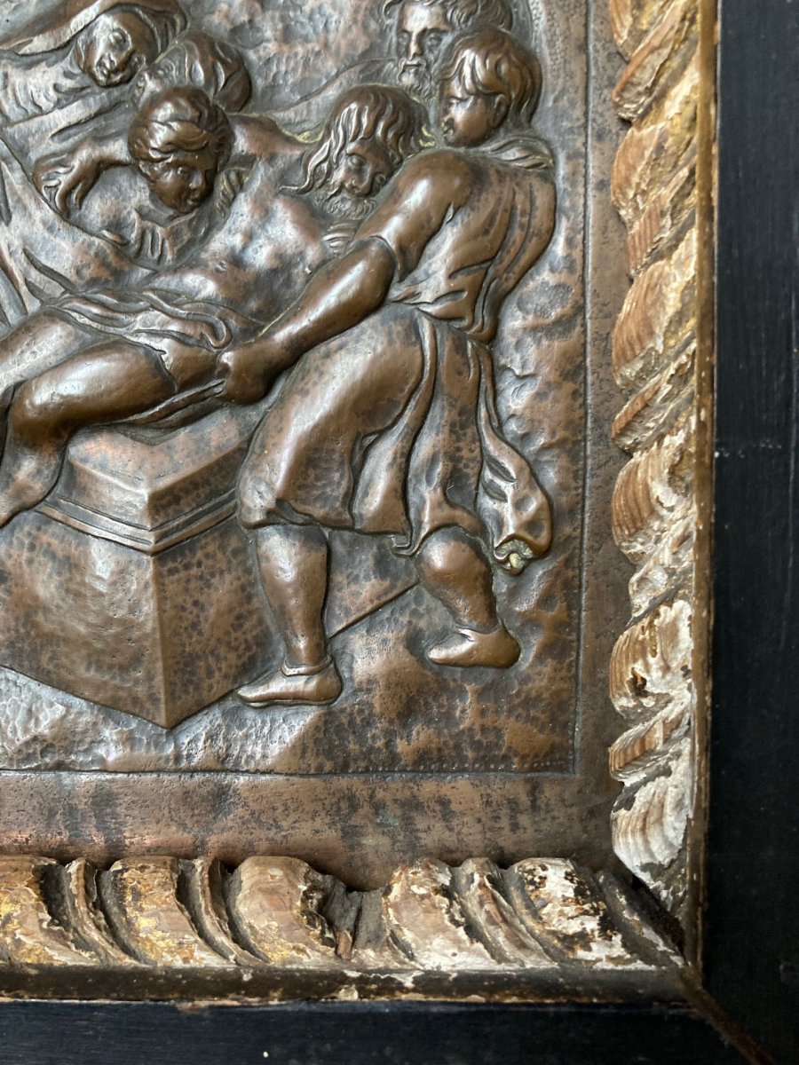 The Entombment - Repoussé Copper Plate-photo-3