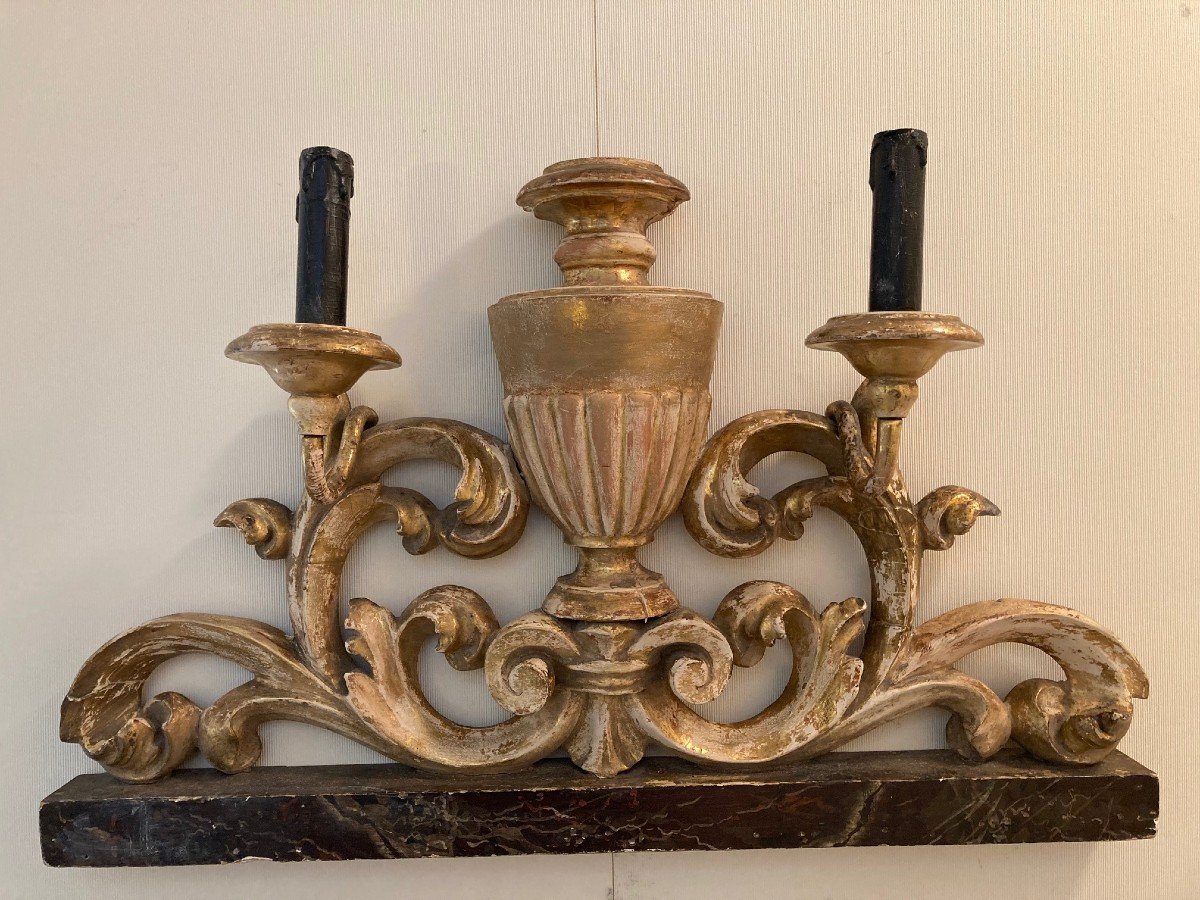 Carved Wood Wall Lamp-photo-3