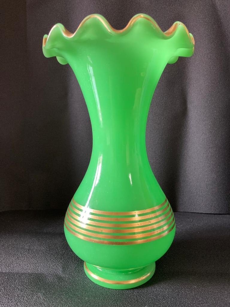 Vase En Opaline Verte-photo-4