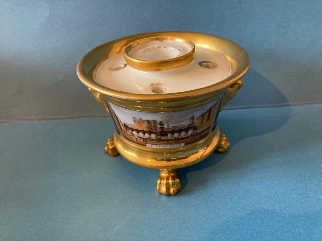 Encrier En Porcelaine - Époque Empire-photo-2