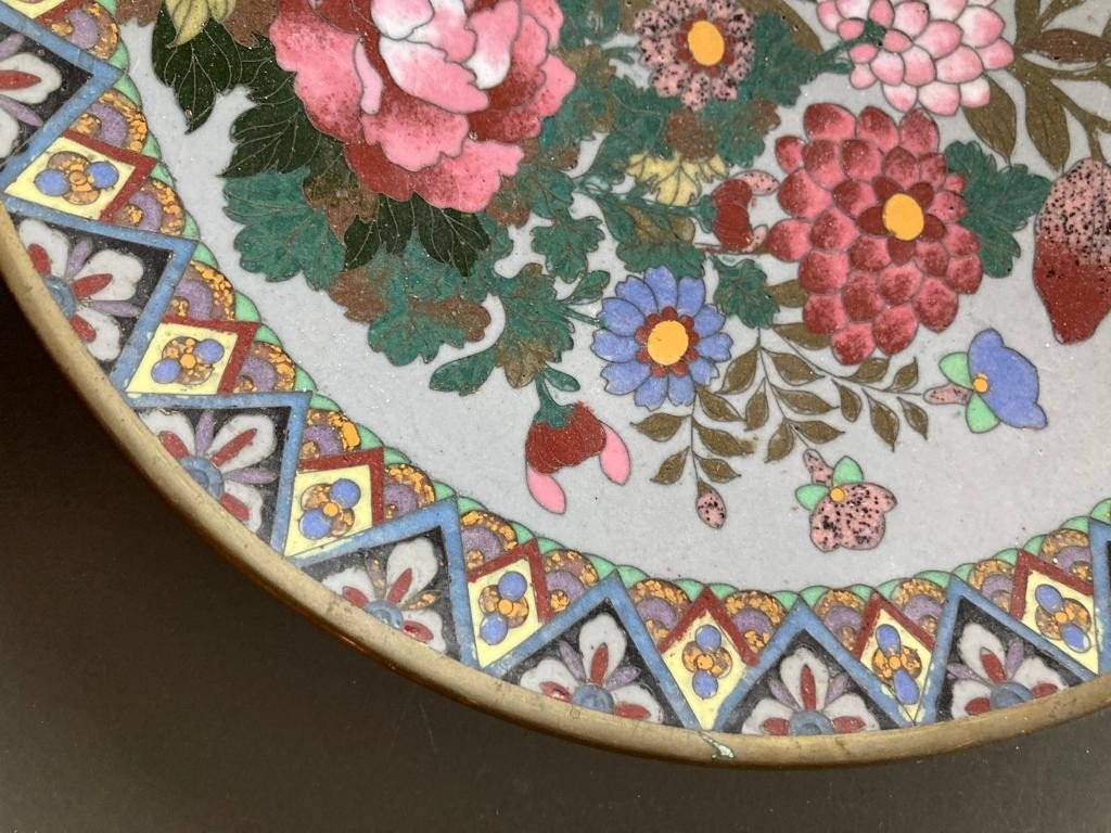 Japan - Plate With Cloisonne Enamels-photo-3