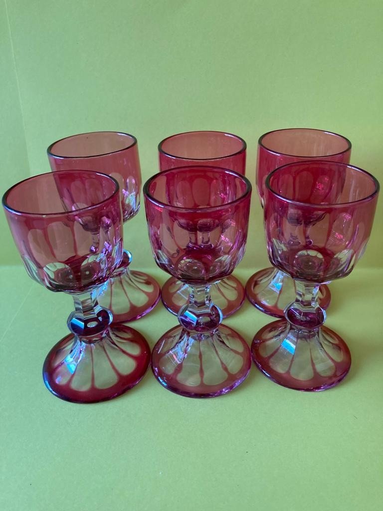 Set Of 6 Crystal Port Glasses Saint-louis-photo-4