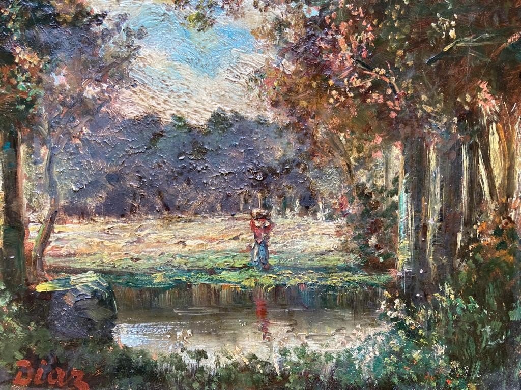 Diaz De La Pena Painting Barbizon School-photo-2