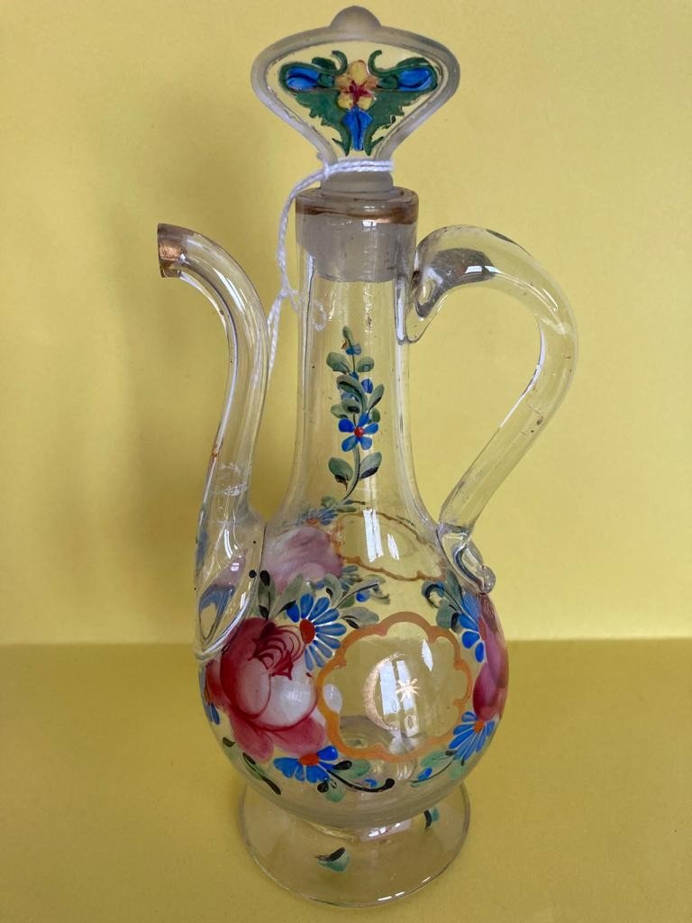 Ewer Jug By Beykoz Ottoman Enamelled Glass