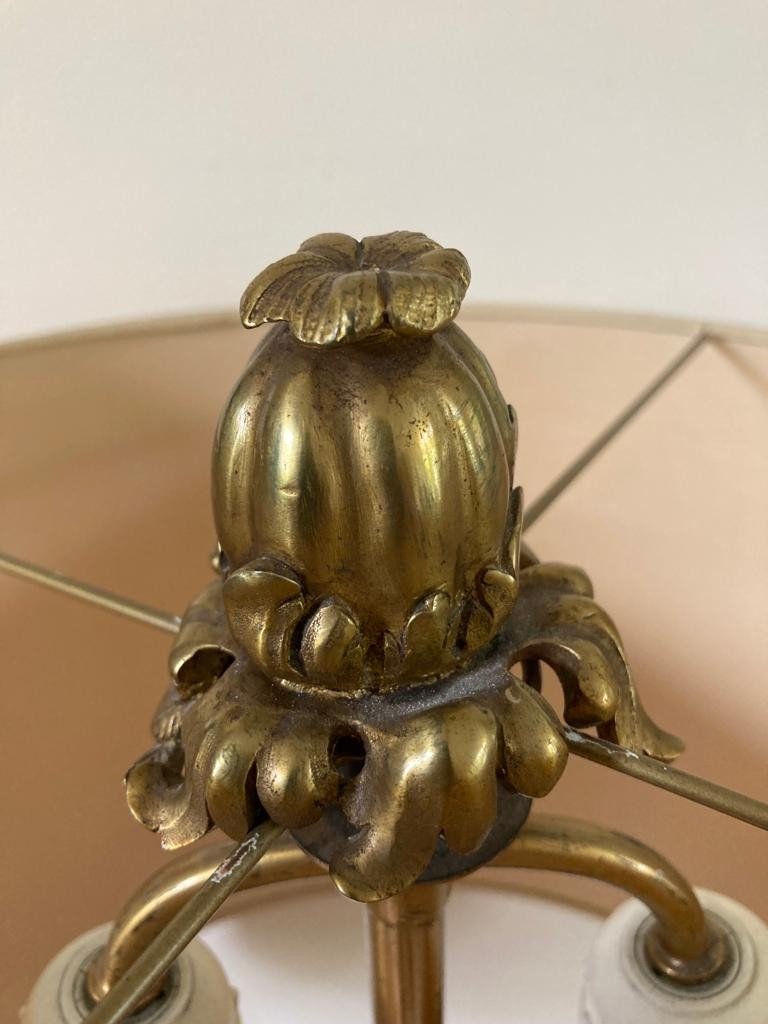 Cassolette Montée En Lampe Marbre Et Bronze Style Louis XV-photo-2