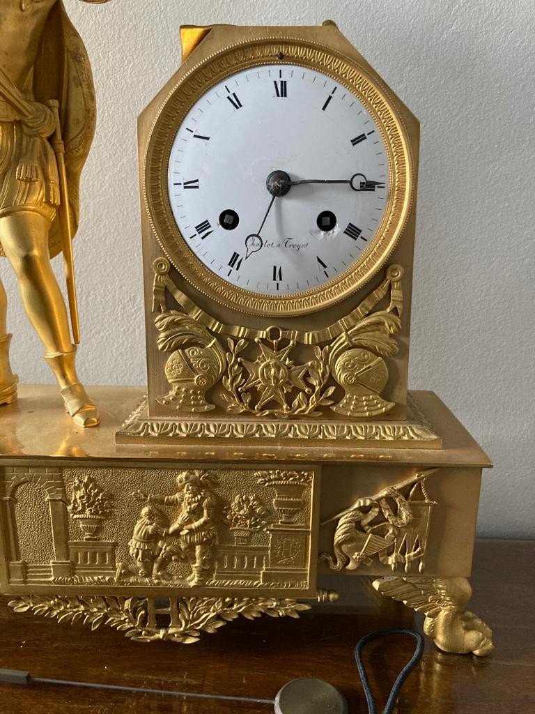 Pendulum Gilt Bronze Empire King Henry Iv-photo-2