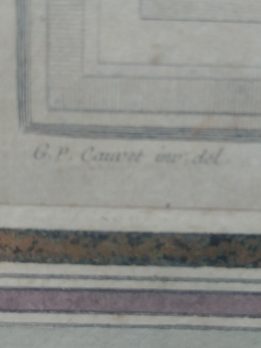 Estampe Aux Deux Sirènes Miger Cauvet Louis XVI-photo-1