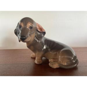 Statuette Chien Teckel Porcelaine Royal Copenhague