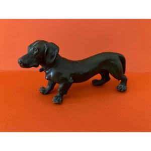 Basset Bronze Dog Statuette