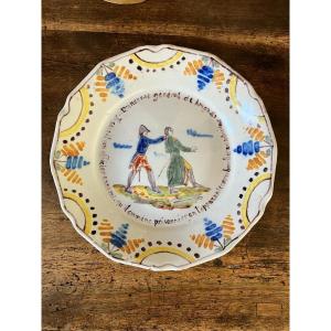 Earthenware Plate General Dunesme Nevers Revolution Empire