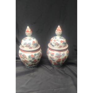 Pair Of Imari Porcelain Hairpieces