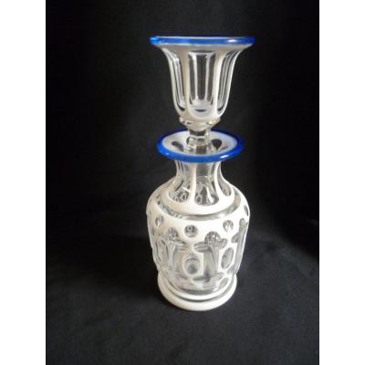 Carafe En Overlay d'Opaline Sur Cristal