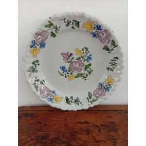 Samadet Earthenware Plate With Floral Decoration 