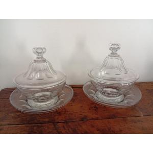 Paire de drageoirs en cristal 