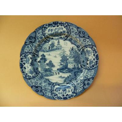 Chine Assiette Porcelaine Blanc Bleu Qianlong
