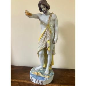 Statue Of Saint John The Baptist, Made Of Rennes Earthenware