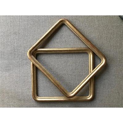 Pair Of Gilded Wood Frames Rounded Corners