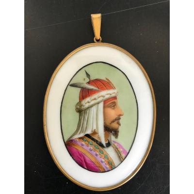 Portrait d'un Sultan - Peinture sur porcelaine