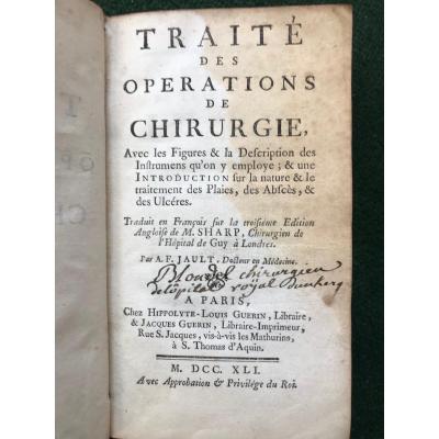 Treatise On Surgical Operations By Af Jault. 1741