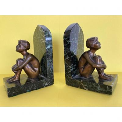 Pair Of Young Faun Bookends