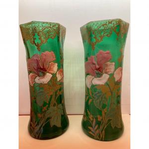 Pair Of Legras Art Nouveau Vases