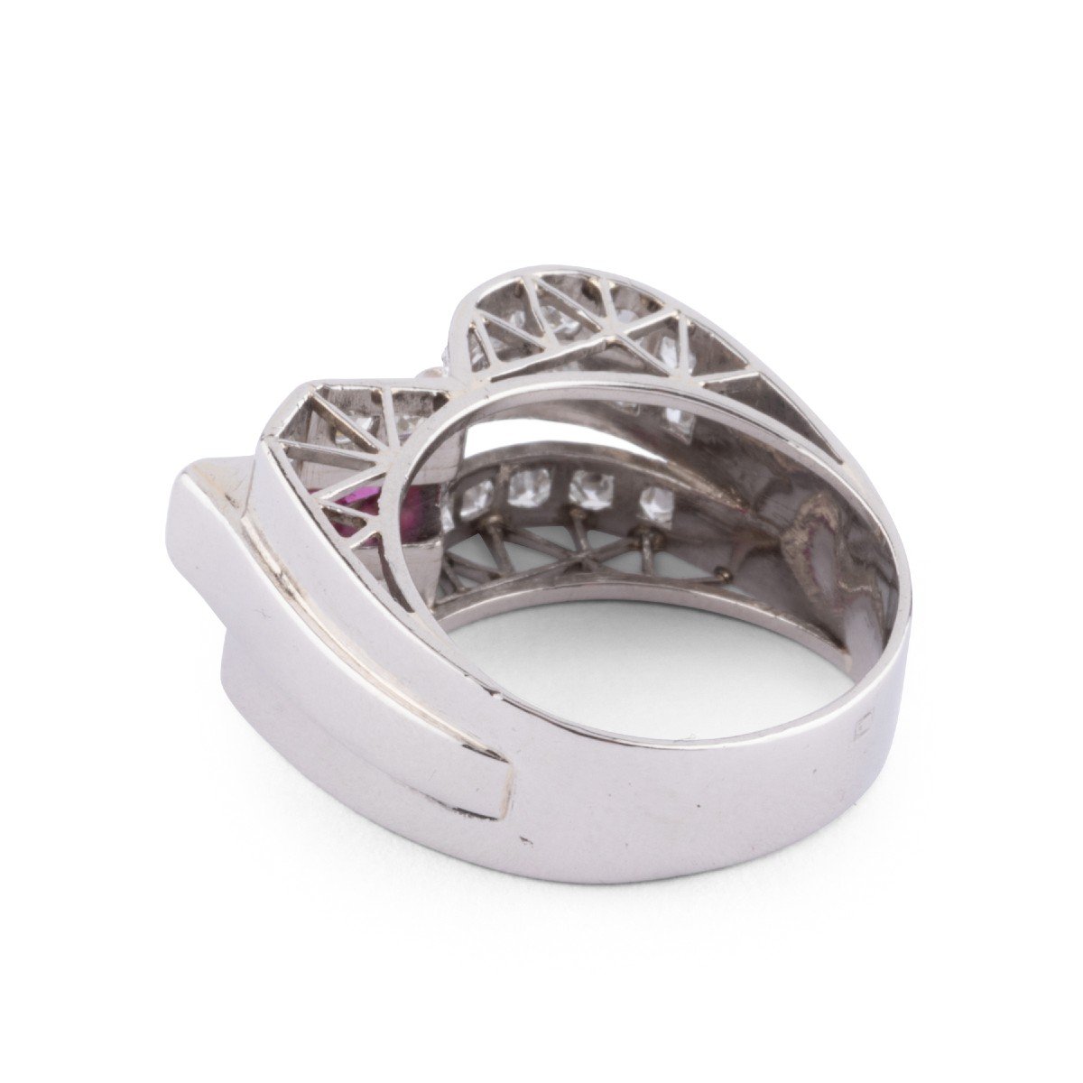 Platinum Diamond And Ruby Ring-photo-3