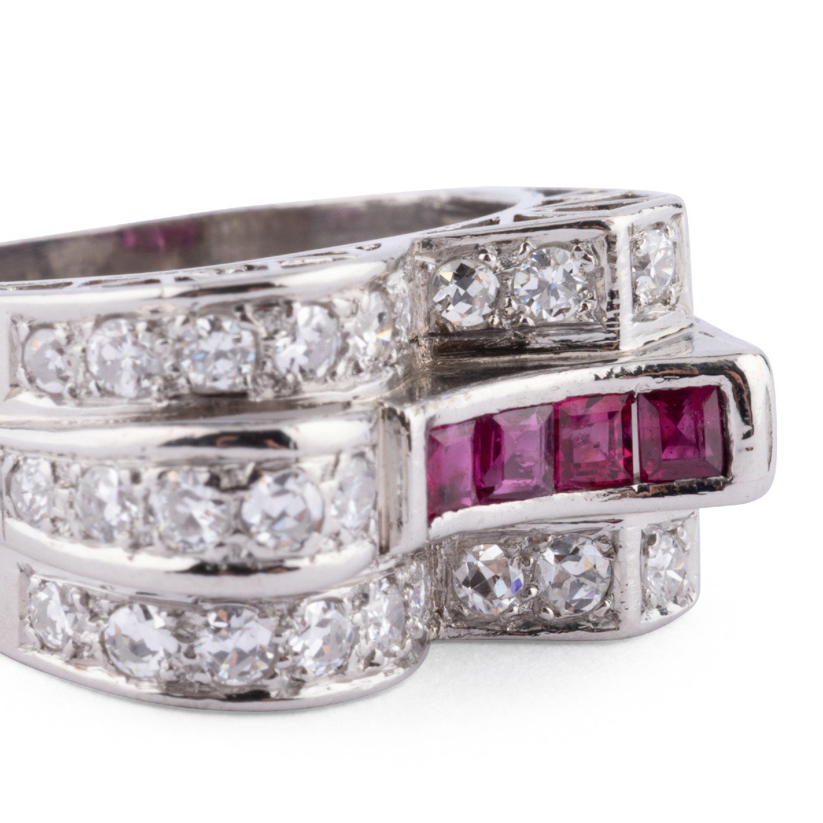 Platinum Diamond And Ruby Ring-photo-4