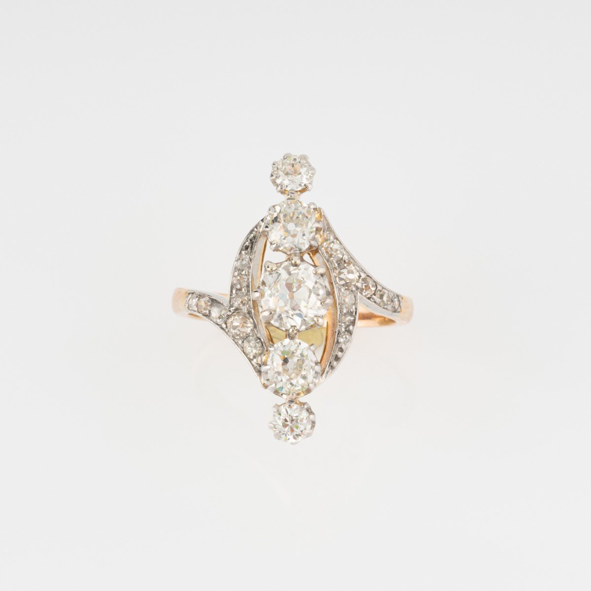 Bague or marquise diamants-photo-2