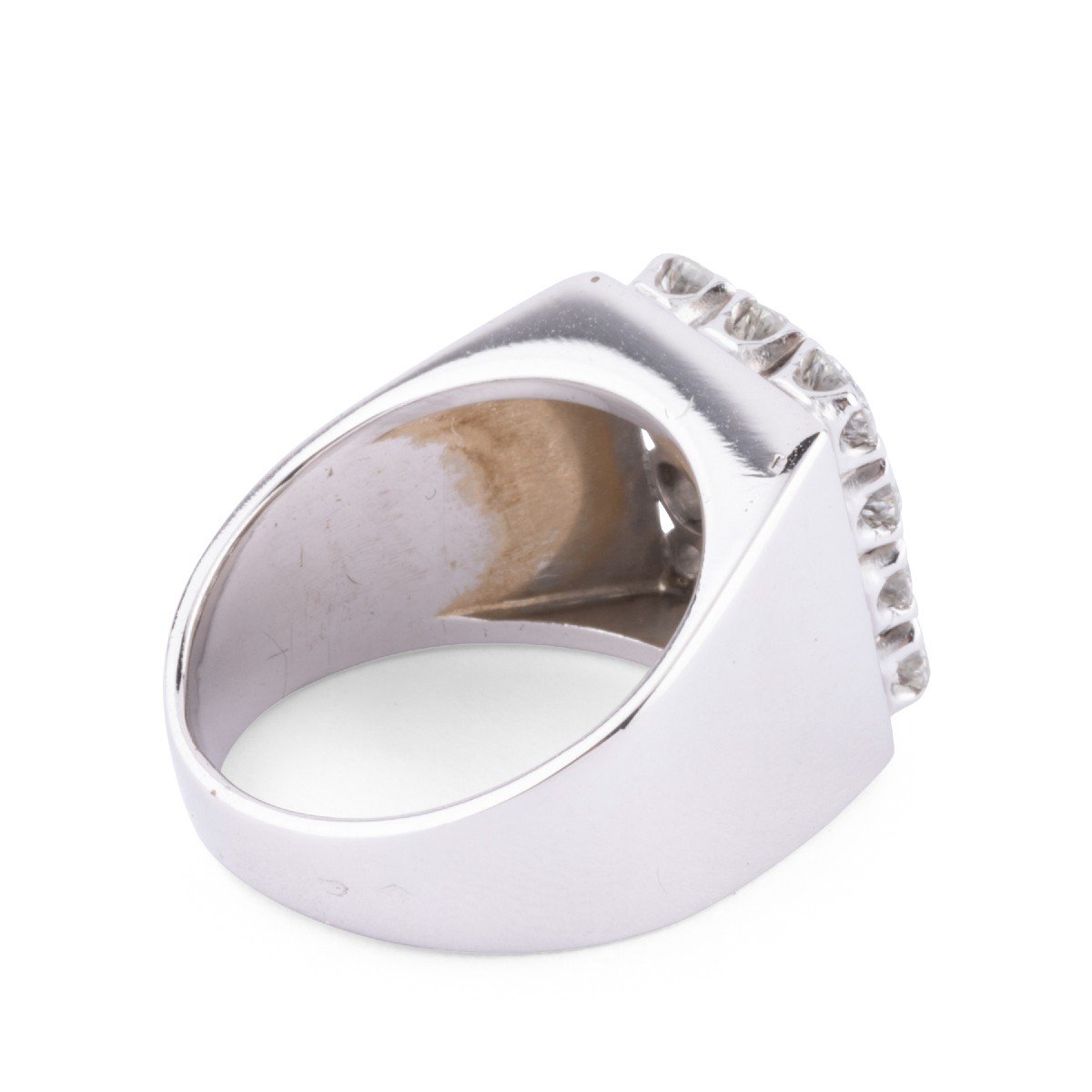 Signet Ring In White Gold And Diamonds-photo-1