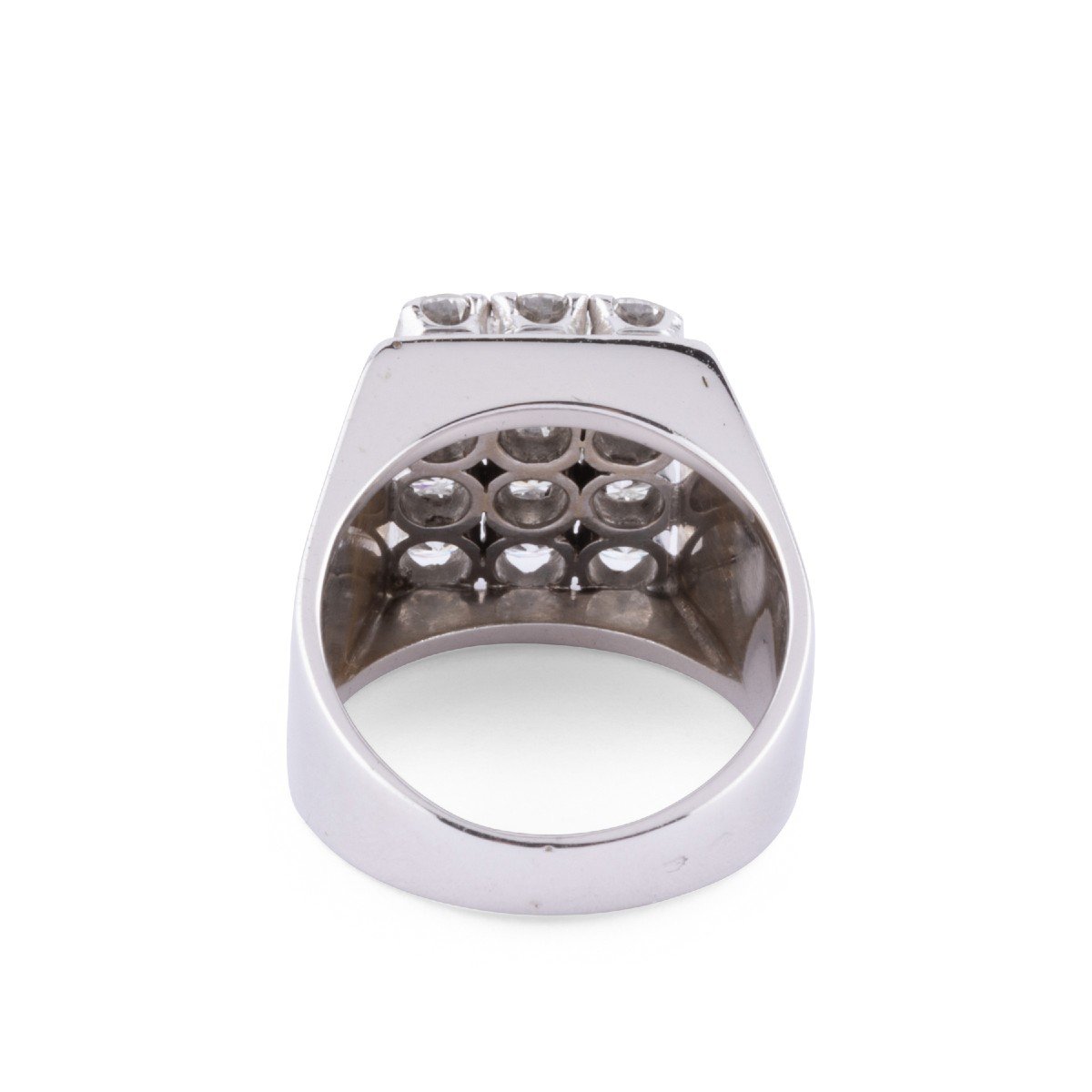 Signet Ring In White Gold And Diamonds-photo-2