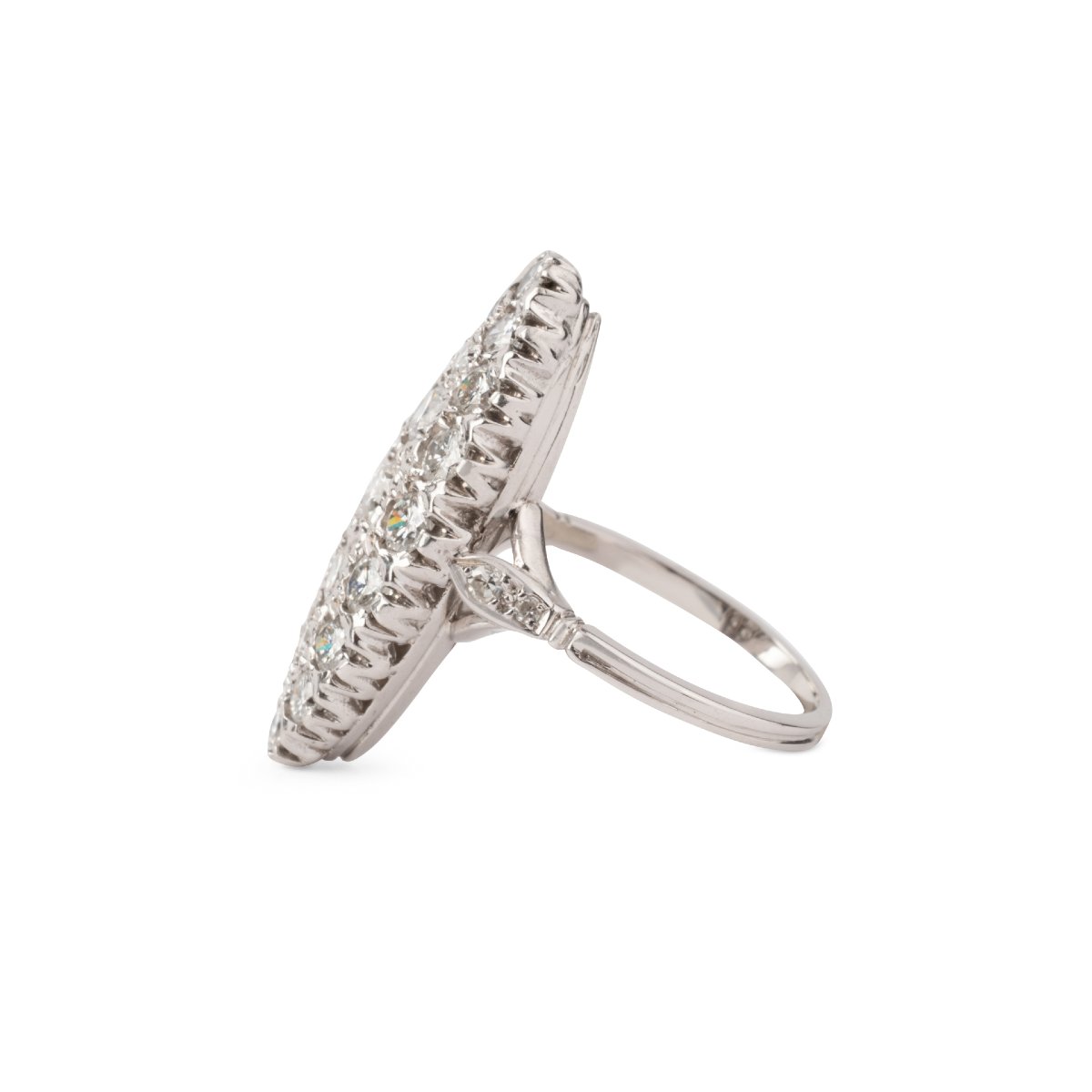 Marquise Ring In White Gold Entirely Set With Diamonds-photo-3