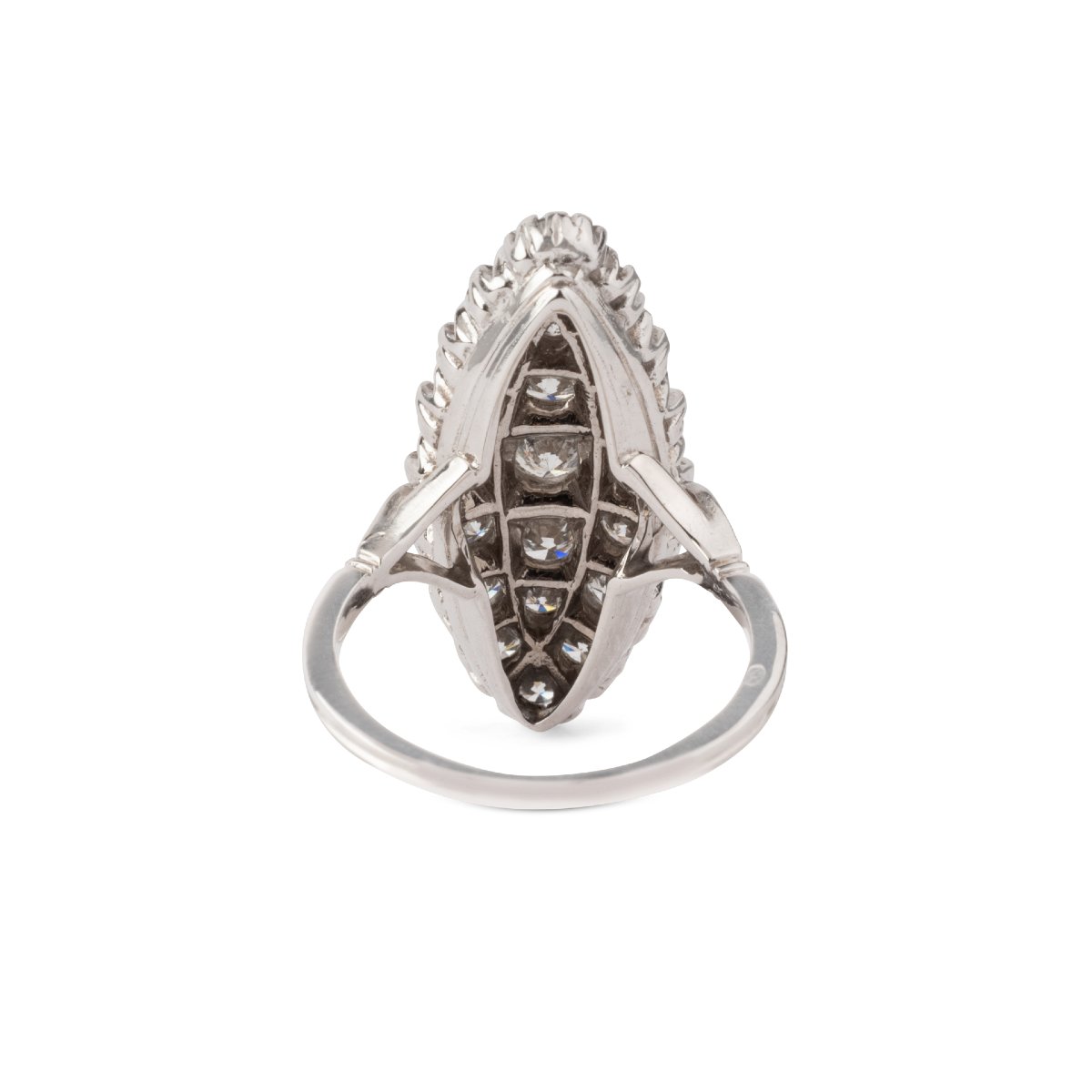 Marquise Ring In White Gold Entirely Set With Diamonds-photo-1