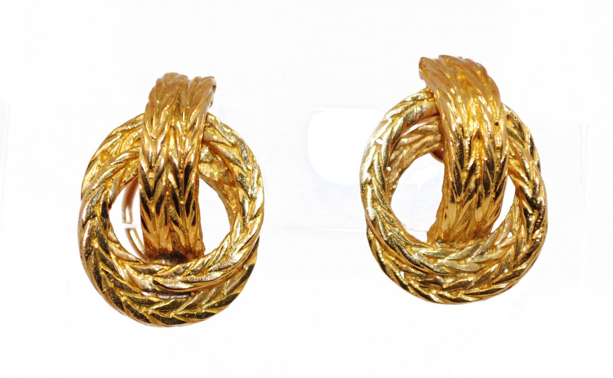 Earrings Yellow Gold Signed From Hermès House