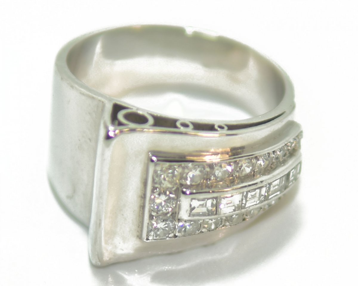 Bague diamant et  platine 1930-photo-4