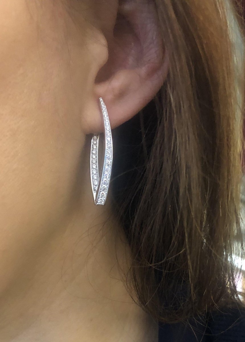 Boucles d'Oreilles Géométrique En Diamant-photo-4