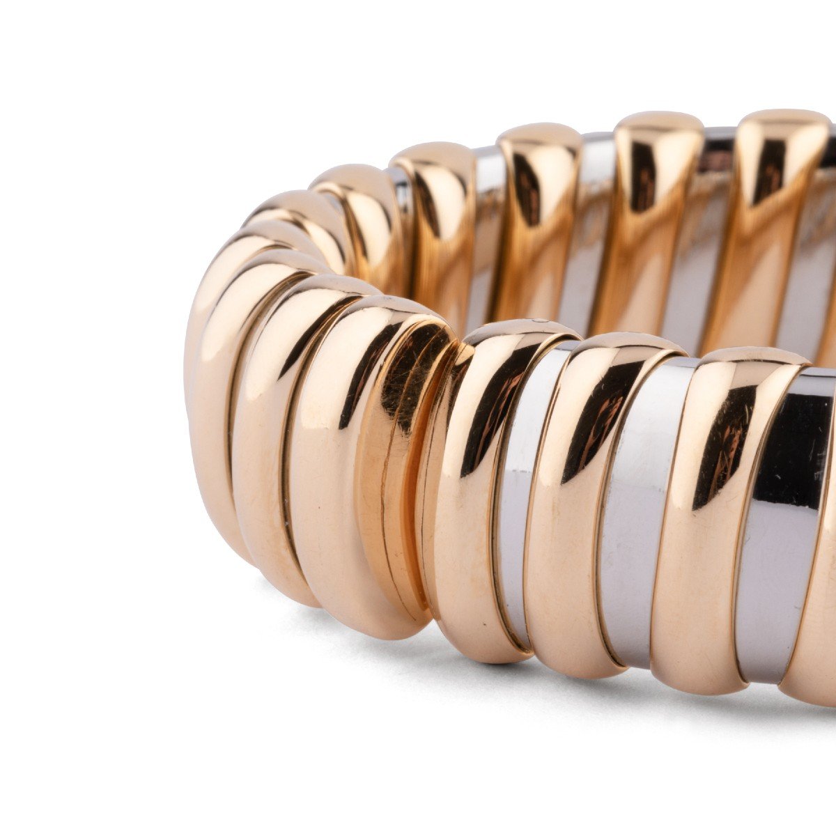 Bracelet Or Jaune Et Acier Signée De La Maison Bvlgari-photo-2