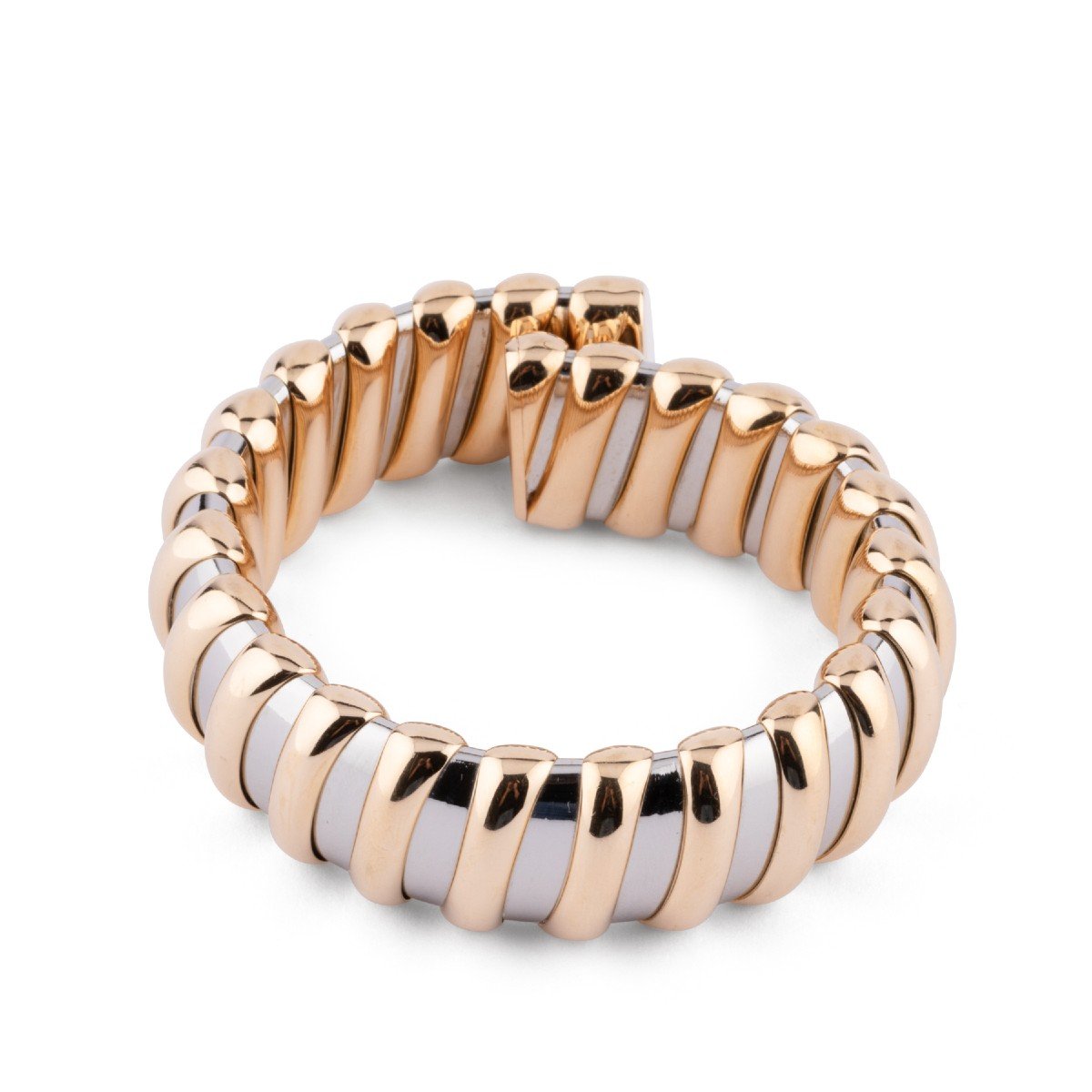 Bracelet Or Jaune Et Acier Signée De La Maison Bvlgari-photo-1