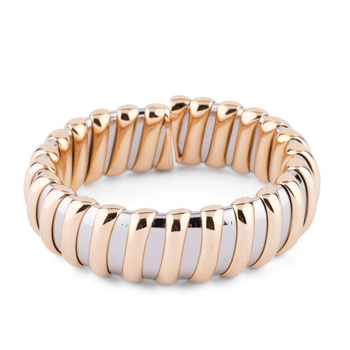 Yellow Gold And Steel Bracelet Signed From Maison Bvlgari