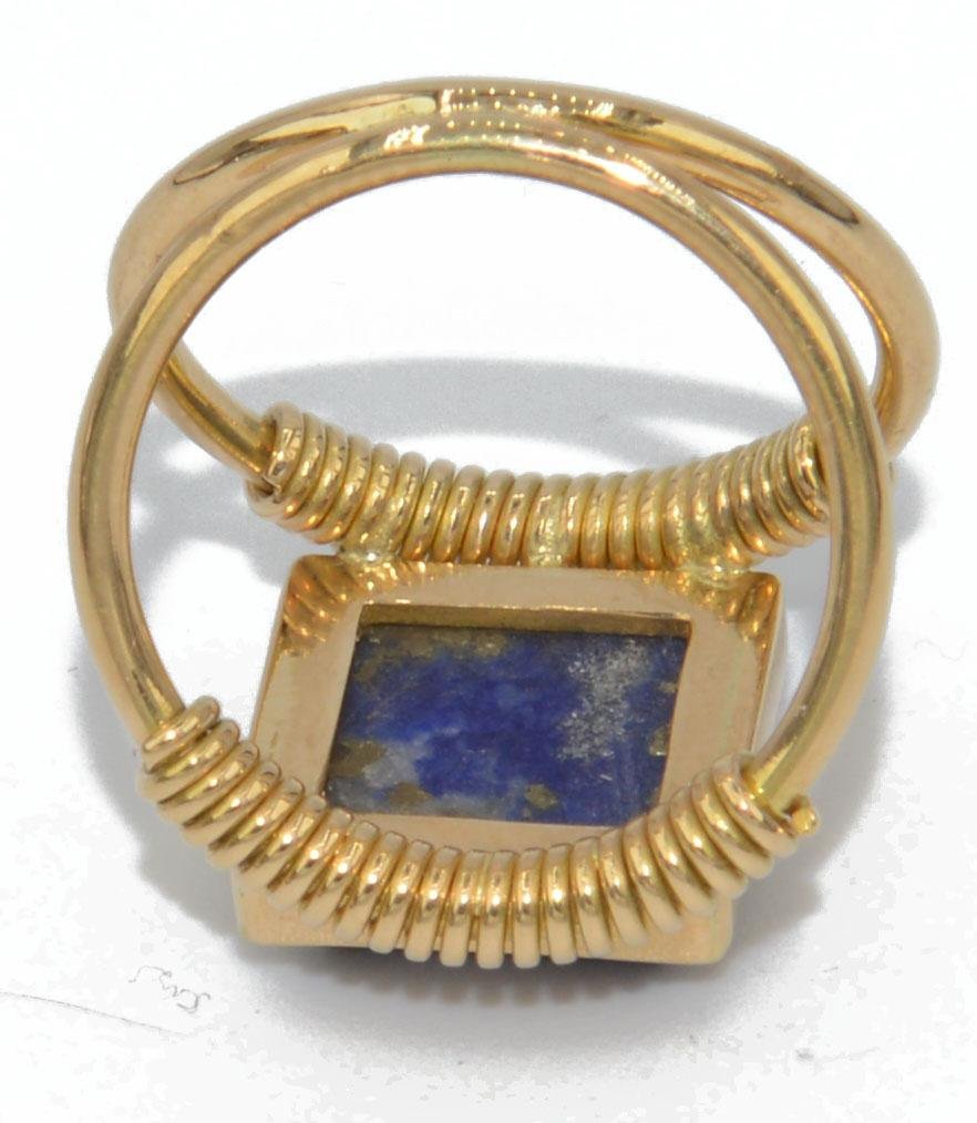 Etruscan Ring In Gold And Lapis-photo-3