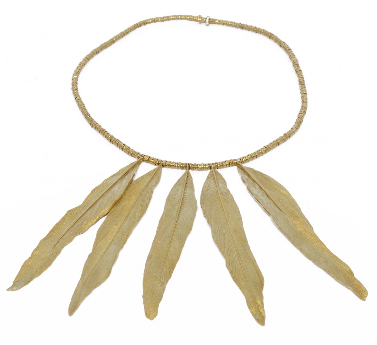 H.stern Gold Necklace Forming Gold Feathers-photo-2