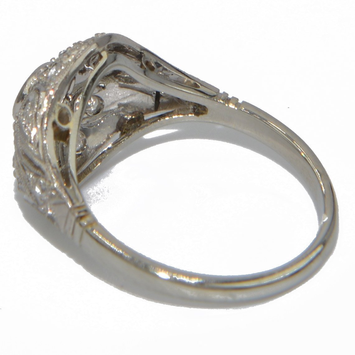 Bague Dôme Ajourée En Diamant En Platine-photo-2