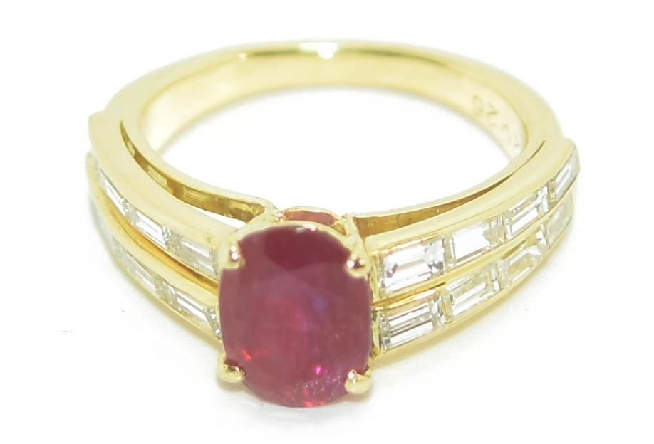 Yellow Gold Ring Adorned With A Burmese Ruby