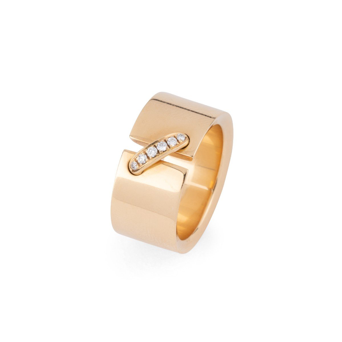 Chaumet Yellow Gold And Diamond Ring Link Model-photo-2
