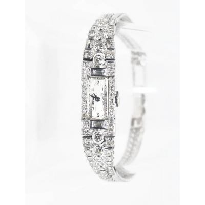 Platinum And Diamonds Art Deco Watch